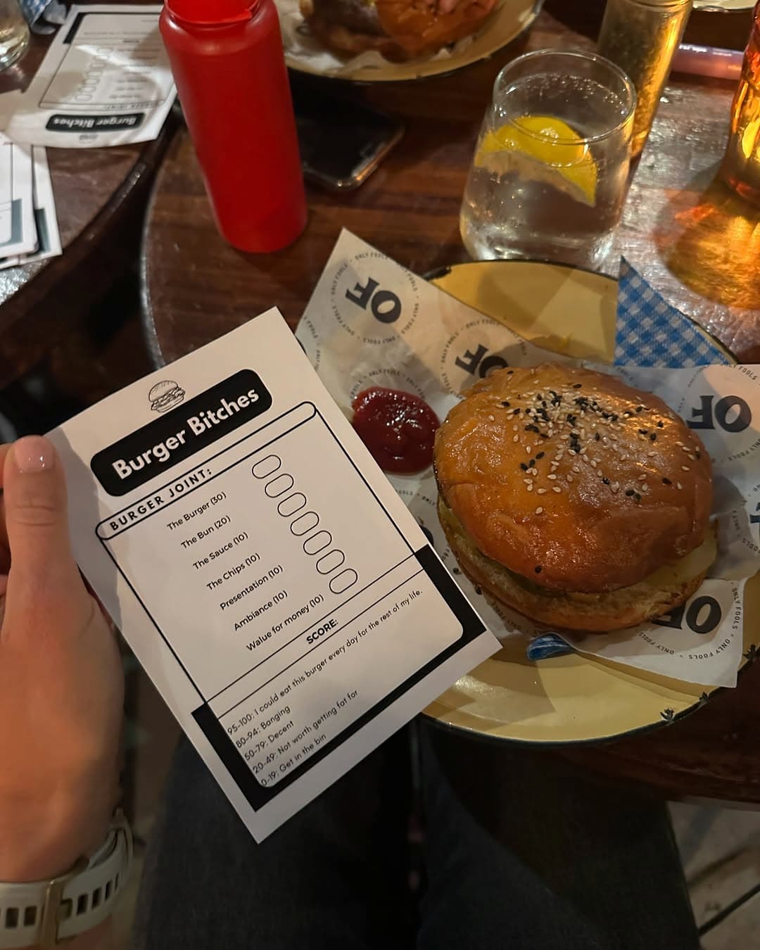 Burger Club scoring in action at Only Fools Cape Town.